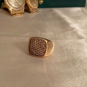 DAVID YURMAN 18k Pavé Signet Diamond Ring